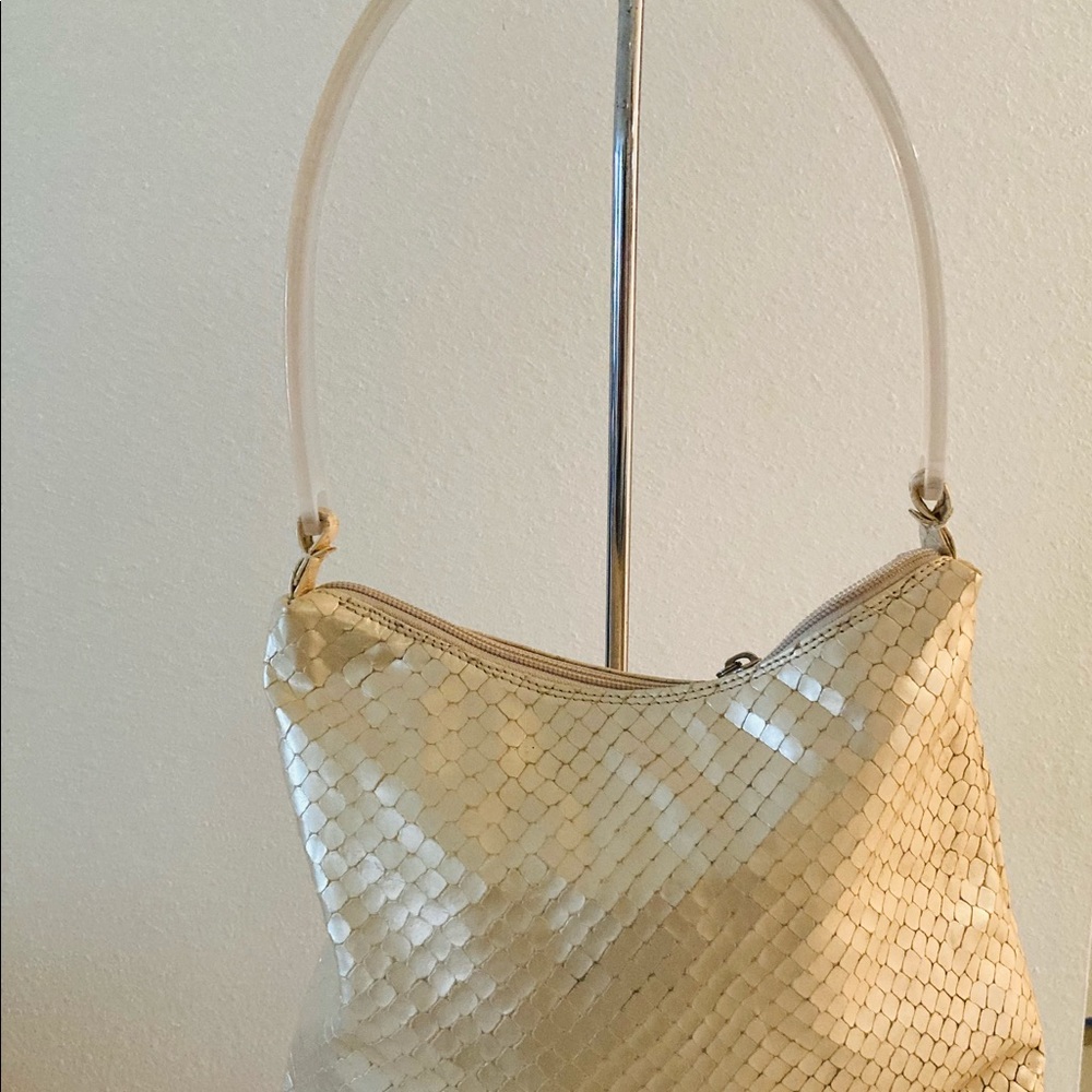 Adrienne Vittadini Handbag Cream Leather Gold